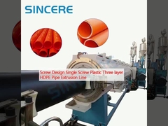 Screw Design Single Screw Plastic Three layer HDPE Pipe Extrusion Line